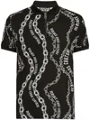 Versace Jeans Couture Chain Couture Polo Shirt In Black