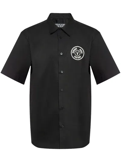 Versace Jeans Couture Man Shirt Black Size 48 Cotton