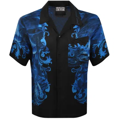 Versace Jeans Couture Short Sleeve Shirt Black In Multi