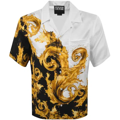 Versace Jeans Couture Short Sleeve Shirt White In Multi