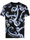 Versace Jeans Couture Short Sleeve T-shirt With Print In Black