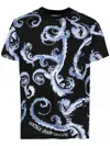 Versace Jeans Couture Short Sleeve T-shirt With Print In Black