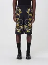 Versace Jeans Couture Shorts With Baroque Outline Print In Black