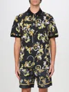Versace Jeans Couture Baroque Pattern Polo With Classic Collar In Black