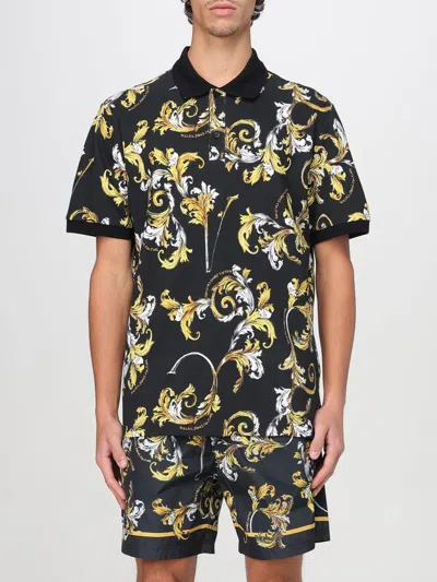 Versace Jeans Couture Baroque Pattern Polo With Classic Collar In Multi