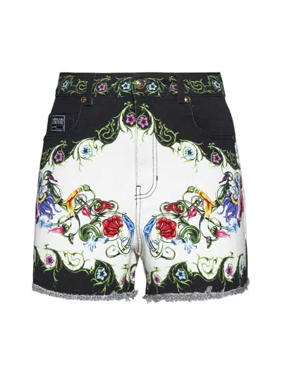 Versace Jeans Couture Baroque-print Short Shorts In Multi