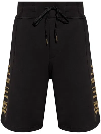 Versace Jeans Couture Logo-print Shorts In Black