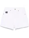 Versace Jeans Couture White Logo Denim Shorts In White