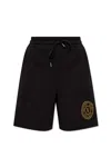 Versace Jeans Couture Shorts With Embroidered Logo In Black