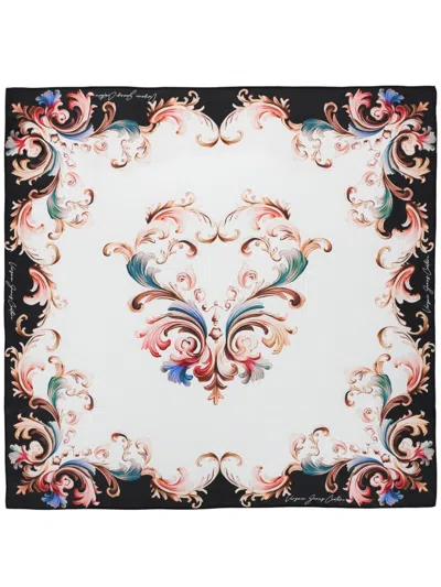 Versace Jeans Couture Silk Foutherd Style Scarf 90 Cm X 90 Cm In Multi