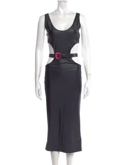 Pre-owned Versace Jeans Couture Silk Long Dress In Multi
