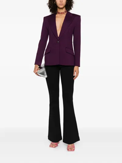 Versace Jeans Couture Single-button Notched-lapels Blazer In Purple