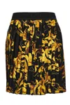 Versace Jeans Couture Baroque-print Pleated Mini Skirt In Multi