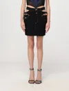 Versace Jeans Couture Baroque Buckle Denim Mini Skirt In Black