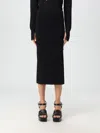 Versace Jeans Couture Waistband Elastic Midi Length High-waisted Skirt In Schwarz