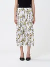 Versace Jeans Couture Barocco Print Pleated Skirt In Weiss