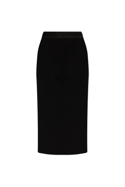 Versace Jeans Couture Skirt With Logo In Black