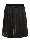 Versace Jeans Couture Watercolour Couture-print Pleated Miniskirt In Black