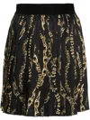 Versace Jeans Couture Chain Couture-print Pleated Skirt In Black