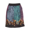 Versace Jeans Couture Logomania Pleated Mini Skirt In Multicolour