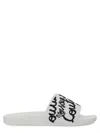 Versace Jeans Couture Slide Sandal With Logo In White