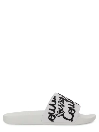 VERSACE JEANS COUTURE SLIDE SANDAL WITH LOGO
