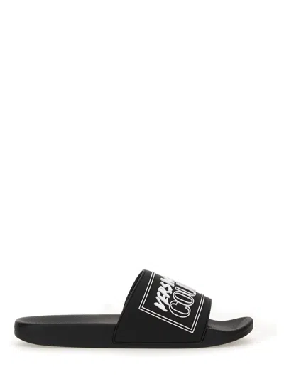 VERSACE JEANS COUTURE SLIDE SANDAL WITH LOGO