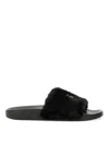 Versace Jeans Couture Slide Sandal With Logo In Black