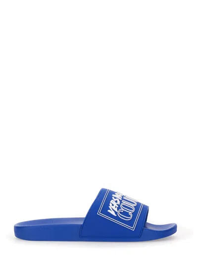 VERSACE JEANS COUTURE SLIDE SANDAL WITH LOGO