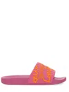 Versace Jeans Couture Slide Sandal With Logo In Pink