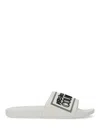 Versace Jeans Couture Slide Sandal With Logo In White
