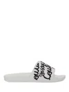 Versace Jeans Couture Slide Sandal With Logo In White