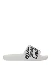 Versace Jeans Couture Slide Sandal With Logo In White