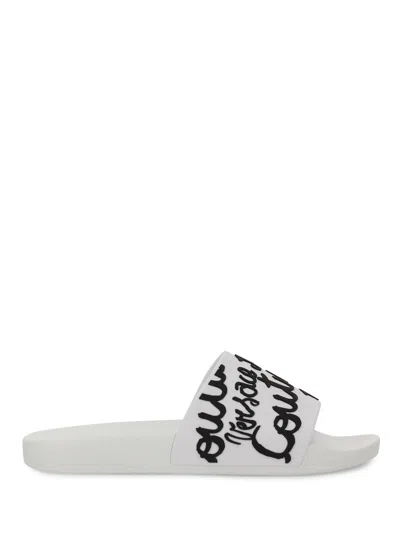 VERSACE JEANS COUTURE SLIDE SANDAL WITH LOGO