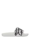 Versace Jeans Couture Slide Sandal With Logo In White