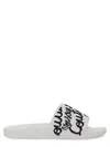 Versace Jeans Couture Slide Sandal With Logo In White