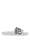 Versace Jeans Couture Shelly Logo-embossed Slides In White