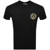 Versace Jeans Couture Logo Printed Crewneck T-shirt In Black