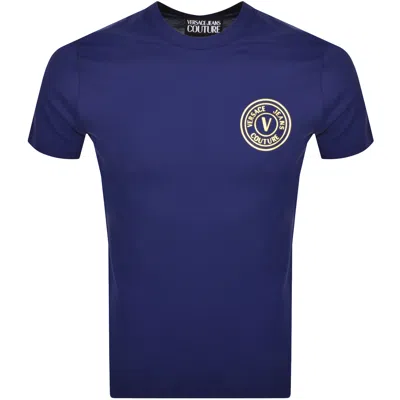 Versace Jeans Couture Slim Fit Logo T Shirt Blue