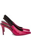 Versace Jeans Couture Slingback Pointed-toe Pumps In Pink