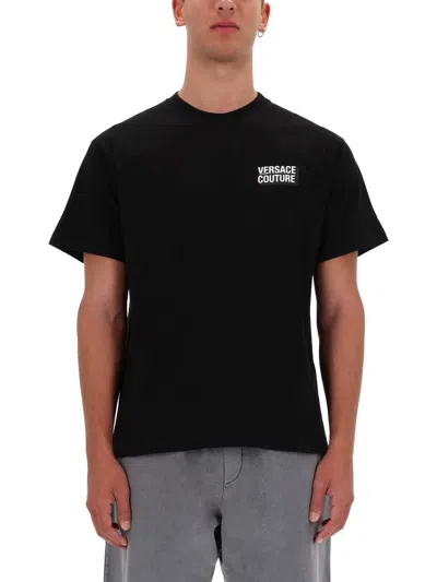 Versace Jeans Couture Small Square Logo T-shirt In Black