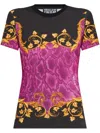 Versace Jeans Couture Crewneck Graphic Print Short Sleeves T-shirt In Black