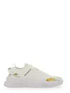 Versace Jeans Couture White Sneakers With Bold Logo And Textured Upper In White