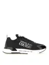 Versace Jeans Couture Logo-print Almond-toe Sneakers In Black
