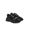 Versace Jeans Couture Logo-print Panelled Leather Sneakers In Black