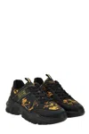Versace Jeans Couture Watercolor Couture-print Sneakers In Black