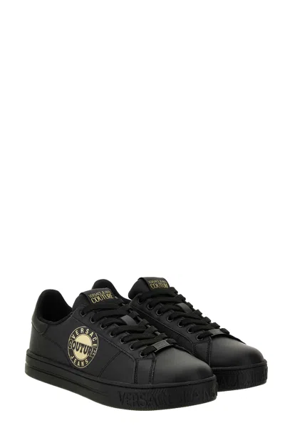 Versace Jeans Couture Logo-plaque Sneakers In Black