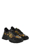 Versace Jeans Couture Watercolor Couture-print Sneakers In Black