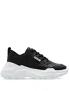 Versace Jeans Couture Thick Sole Sneakers With Perforated Toe Box In Black