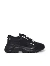 Versace Jeans Couture Logo-print Panelled Leather Sneakers In Black